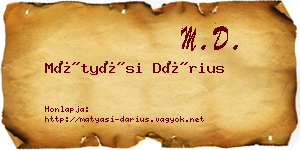 Mátyási Dárius névjegykártya